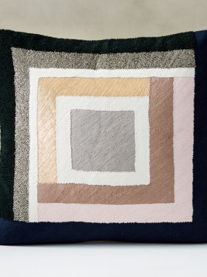 Embellished Deco Colorblock Pillow Cover