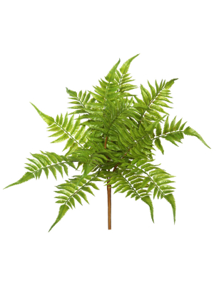 Vickerman 17" Artificial Green Fern Bush.