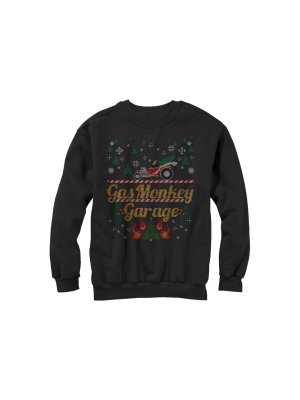 Men's Gas Monkey Ugly Christmas Hot Rod Sweatshirt