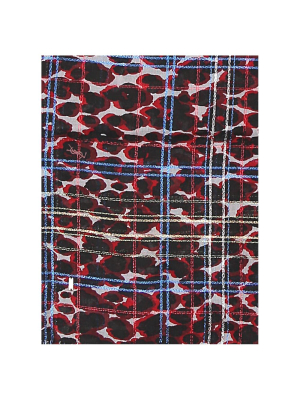 Saint Laurent Leopard-print Check Scarf