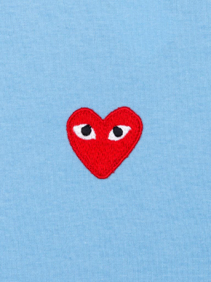 Comme Des Garcons Play Pastelle Red Emblem T-shirt - Blue