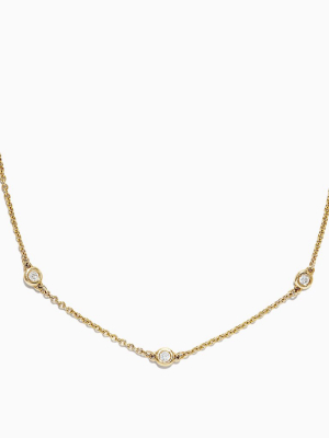 Effy D'oro 14k Yellow Gold 18" Diamond Station Necklace, 0.21 Tcw