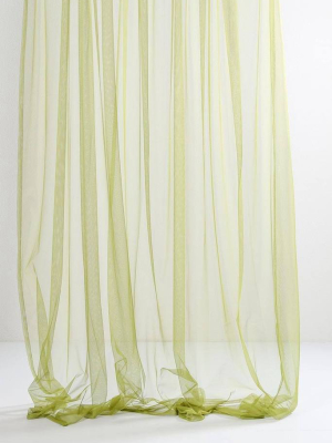Green Sheer Tulle Curtains 300cm / 118”wide