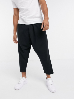 Asos Design Organic Drop Crotch Sweatpants In Black