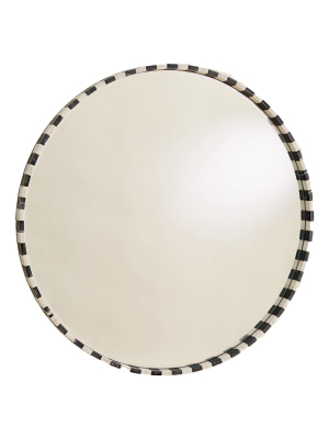 Global Views Black/white Marble Mirror - Round