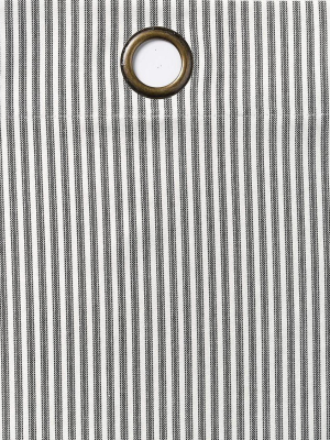 Thermalogic - Thermalogic Insulated Ticking Stripe Grommet Top Curtain Pair, 84"l