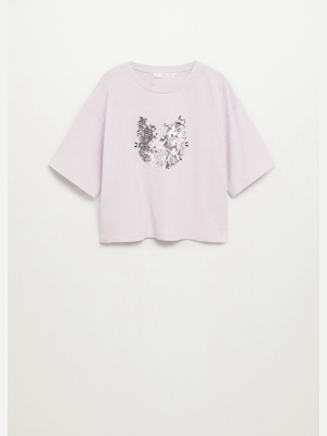 Sequined Cotton T-shirt