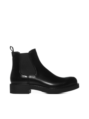 Prada Polished-finish Slip-on Ankle Boots