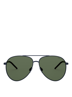 Striped Pilot Sunglasses