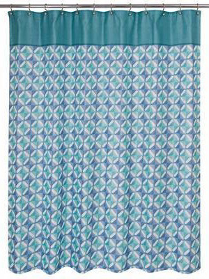 Grid Overlap Shower Curtain Blue - Allure Home Creation