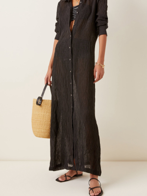 Cinzia Organic Linen-cotton Maxi Shirt Dress