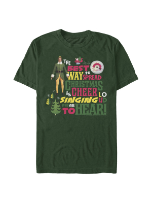 Men's Elf Christmas Cheer Loud Singing T-shirt