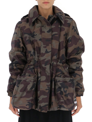 Miu Miu Belted Camouflage Print Parka