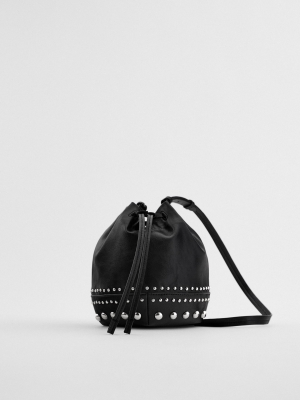 Studded Mini Bucket Bag