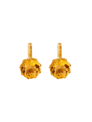 Orange Citrine Crown Earrings - S