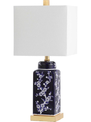 Pique Table Lamp Navy/white (set Of 2)