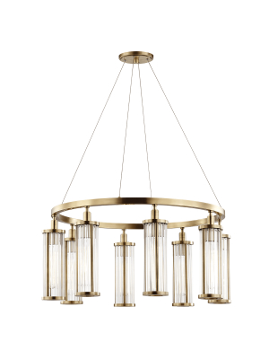 Hudson Valley Lighting Marley 8-bulb Pendant - Aged Brass & Clear