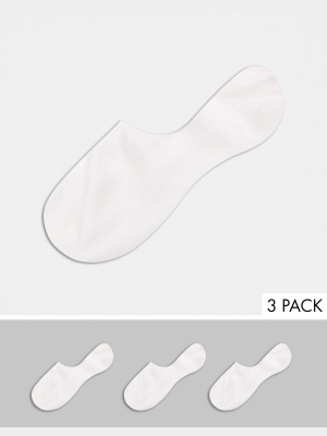 Monki 3 Pack Organic Cotton Sneaker Socks In White