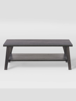 Hollywood Coffee Table With Shelf Dark Gray - Corliving