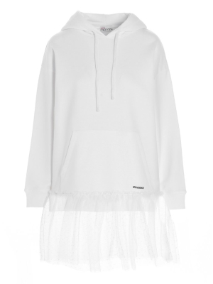 Redvalentino Tulle Hem Hoodie