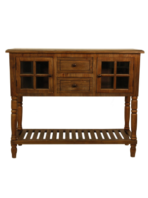 2 Door Morgan Console Table Natural Wood - Decor Therapy