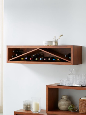 Aspect Walnut 47.5" Floating Cube Shelf Wine Insert