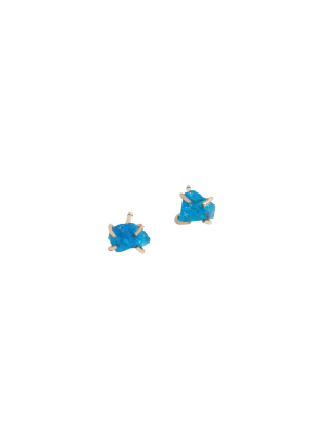 Prong Set Studs - Neon Apatite