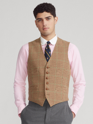 Checked Wool-blend Vest