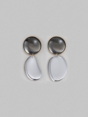 Asymmetrical Mirror Teardrop Earrings