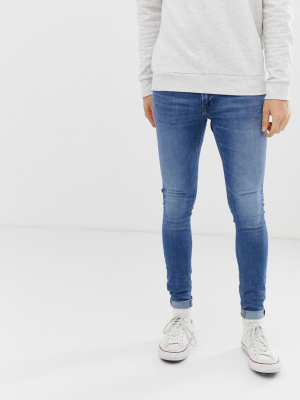 Jack & Jones Intelligence Tom Spray On Skinny Fit Jeans In Blue