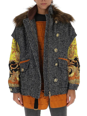 Versace Patchwork Wrap Coat