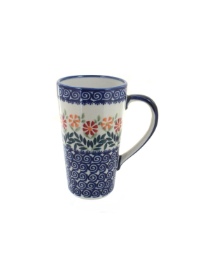 Blue Rose Polish Pottery Garden Bouquet Large Coffee Mug