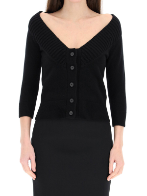 Alexander Mcqueen Cropped Knitted Cardigan