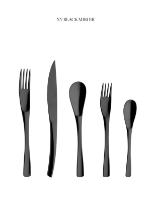 Xy Black 5 Piece Flatware Set