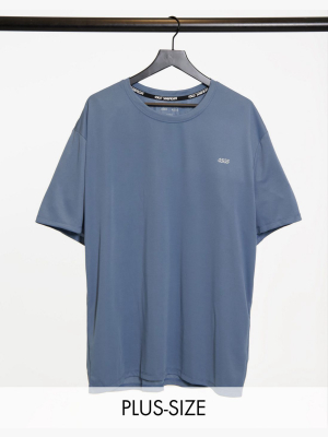 Asos 4505 Plus Icon Easy Fit Training T-shirt With Quick Dry In Slate