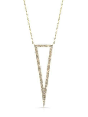 14kt Yellow Gold Diamond Open Triangle Necklace