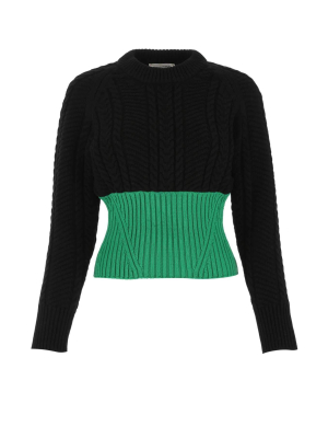 Alexander Mcqueen Contrast Hem Cable-knit Sweater