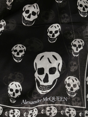 Alexander Mcqueen All-over Skull Logo Scarf