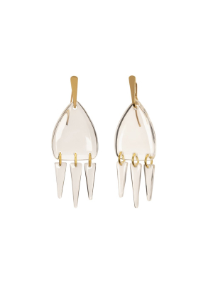 Crystal Quartz Four Direction Earrings