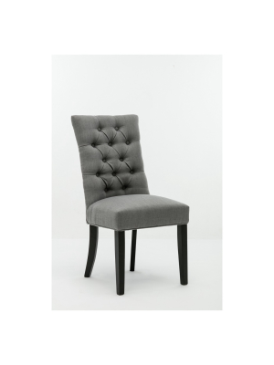 Set Of 2 Michelle Tufted Dining Chair Gray & Black - Boraam