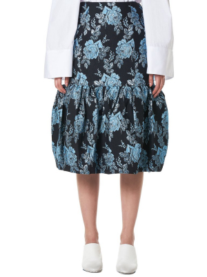 Metal-embroidered Rose Skirt (rose-jq3540-ice-blue)