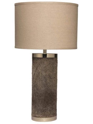 Jamie Young Column Table Lamp In Gray Hide
