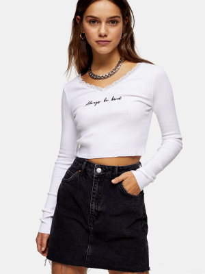 Petite Be Kind Long Sleeve Ribbed T-shirt