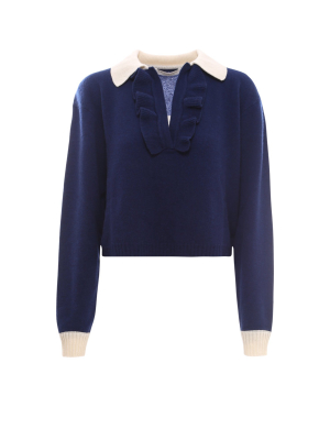 Philosophy Di Lorenzo Serafini Ruffled Knit Jumper