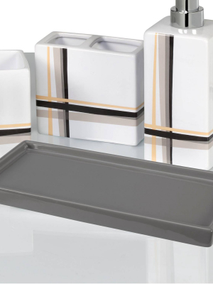 Modern Plaid Tray White/gray - Creative Bath