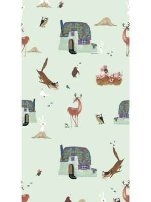 Forest Animals Kids Wallpaper In Green By Kek Amsterdam