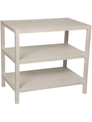 Noir 2 Shelf White Wash Side Table