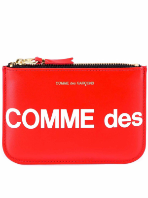 Comme Des Garçons Wallet Zip-up Logo Wallet