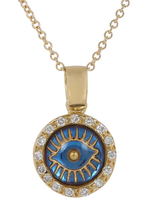 Iridescent Evil Eye Pendant P-d