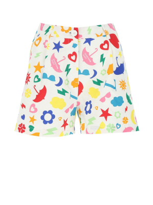 Love Moschino Symbols Printed Shorts